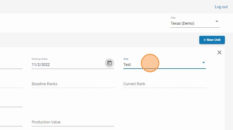 Select site and hierarchy settings