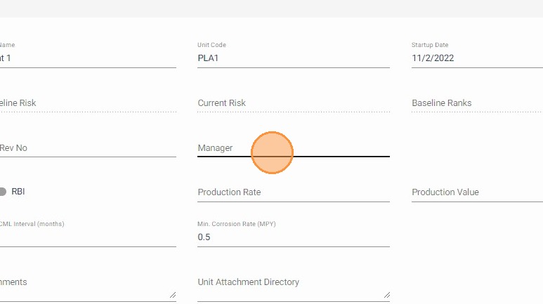 Enter unit manager name
