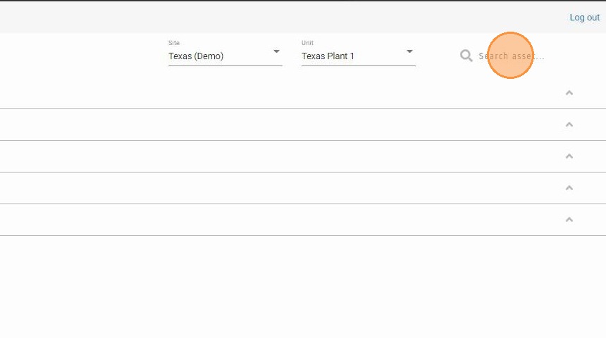 Select unit and click the search box