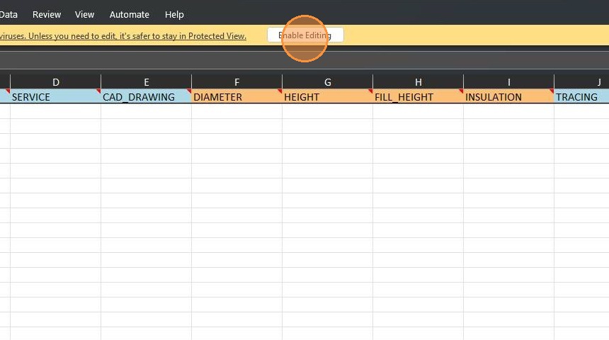Click Enable Editing in Excel