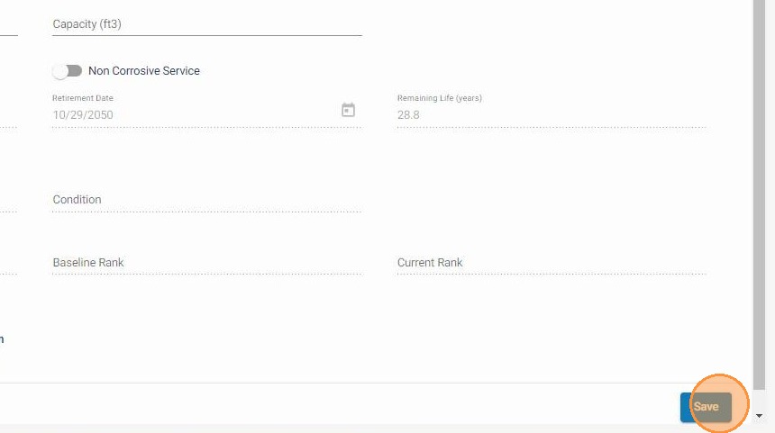 Click Save to finalize the asset record