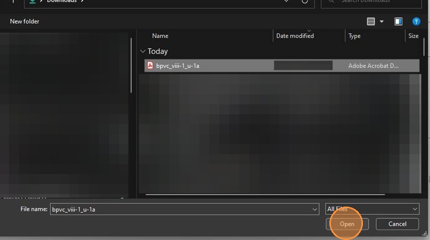 Click Open to load the file