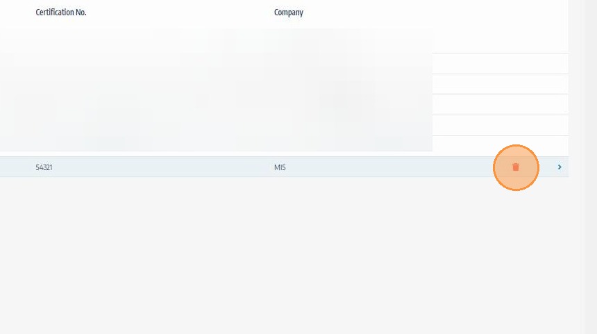 Click the delete icon for the inspector record