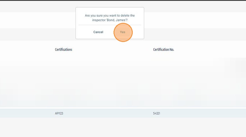Confirm the deletion