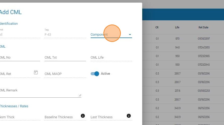 Select the component the CML belongs to
