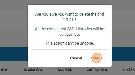 Confirm the CML deletion