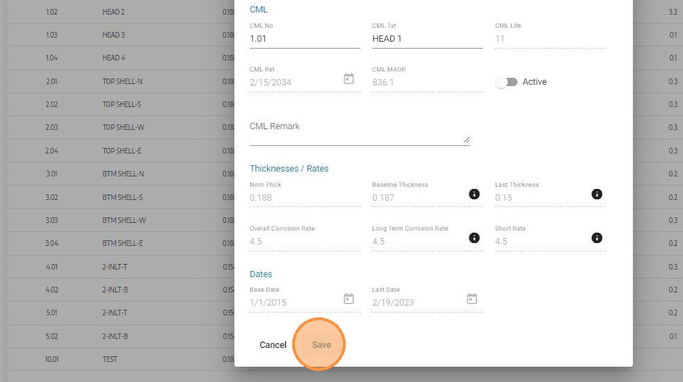 Click Save — inactive CMLs display in gray