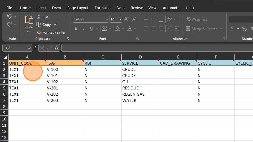Fill in asset data in the template