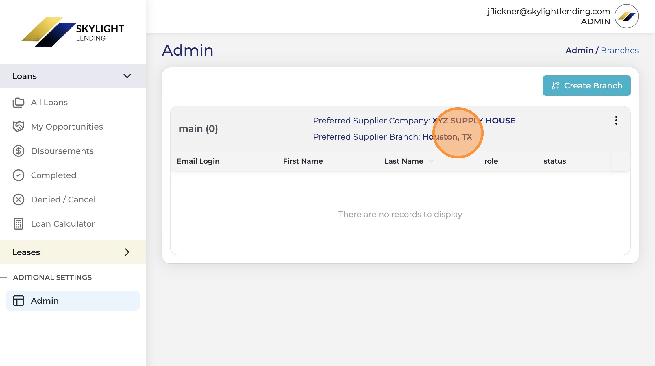 Supplier confirmed on branch