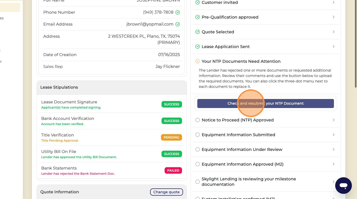 Check and resubmit button