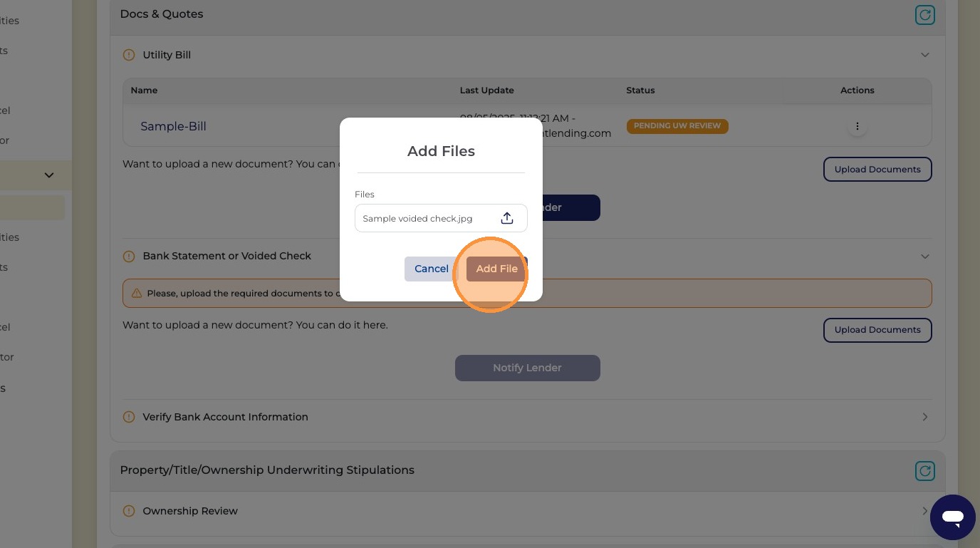 Choose file and Add File