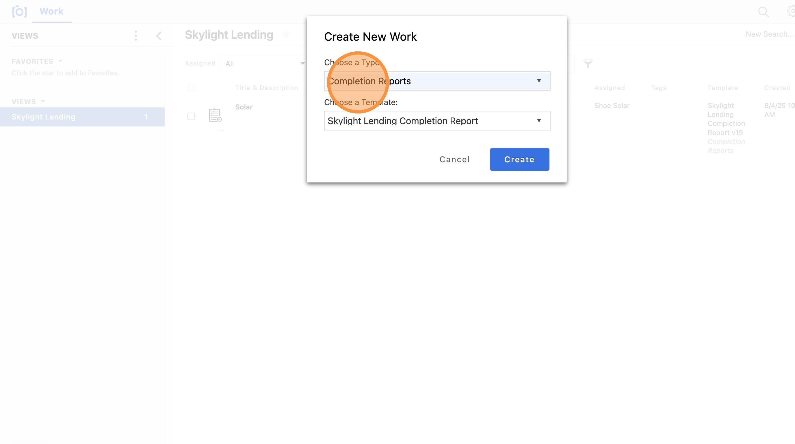 Completion Reports option