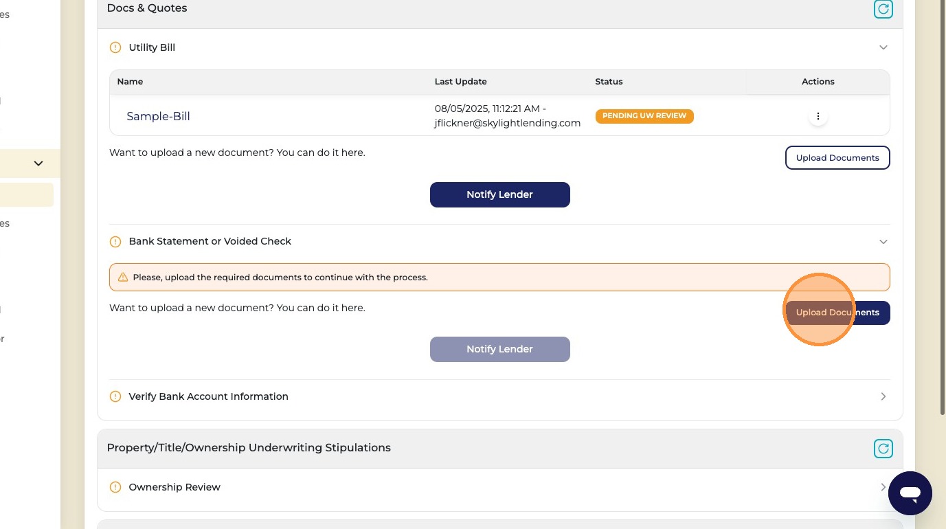 Upload Documents