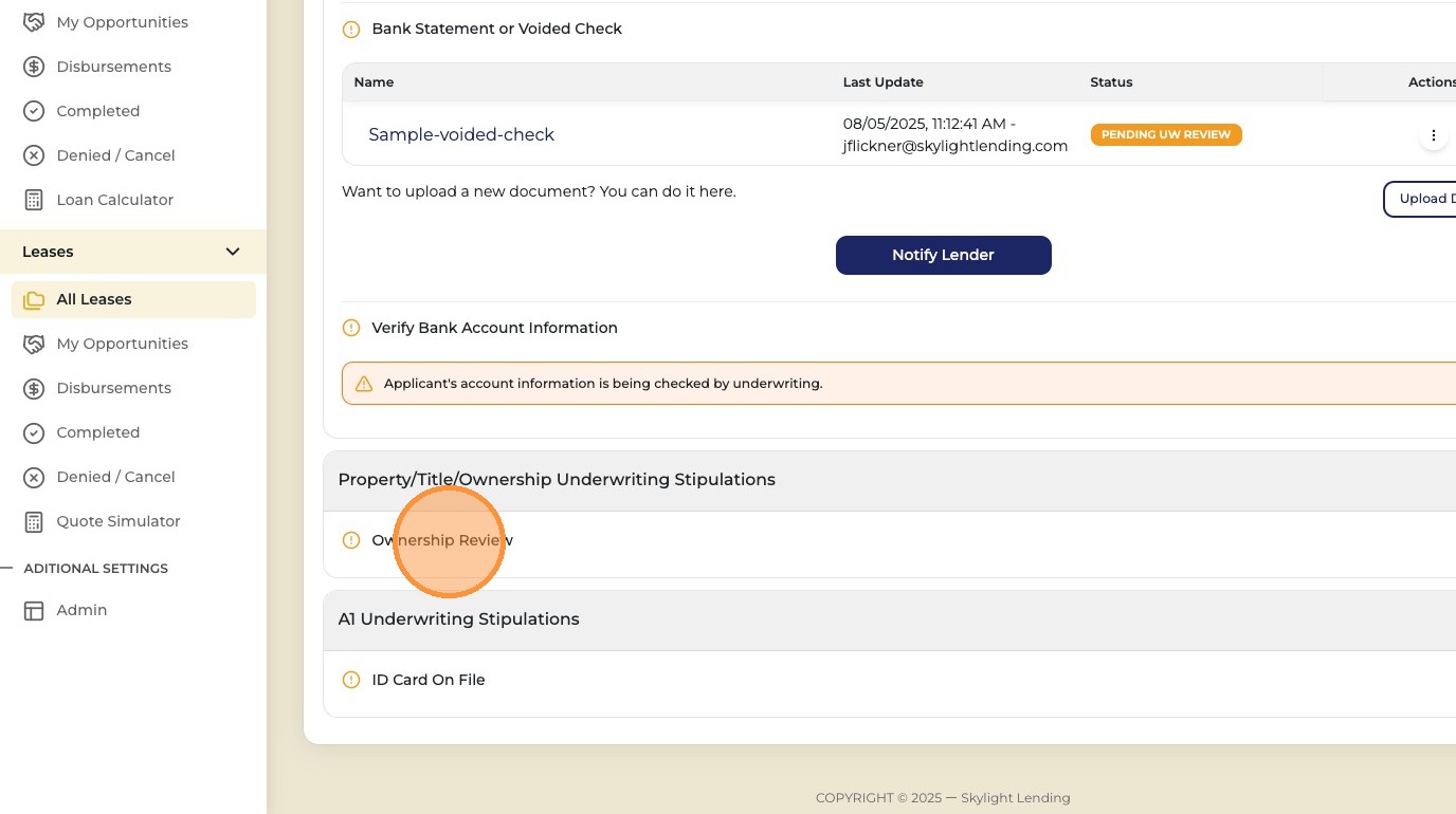 Ownership Review section