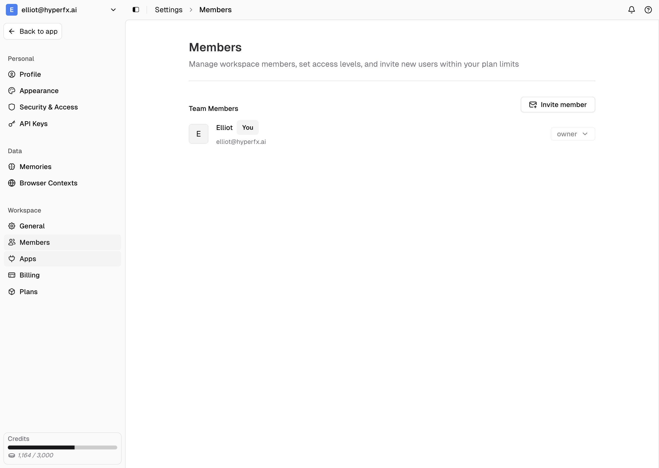 Workspace members management