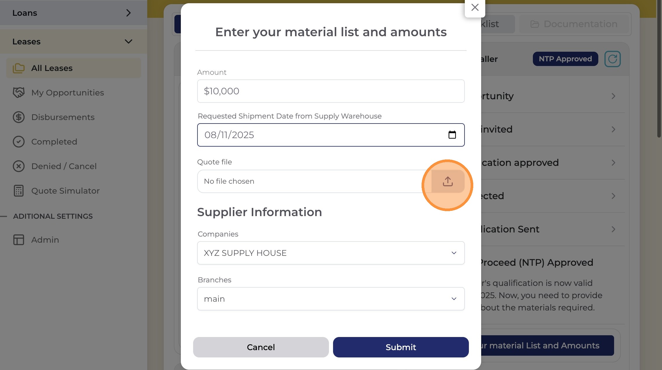 Upload invoice icon