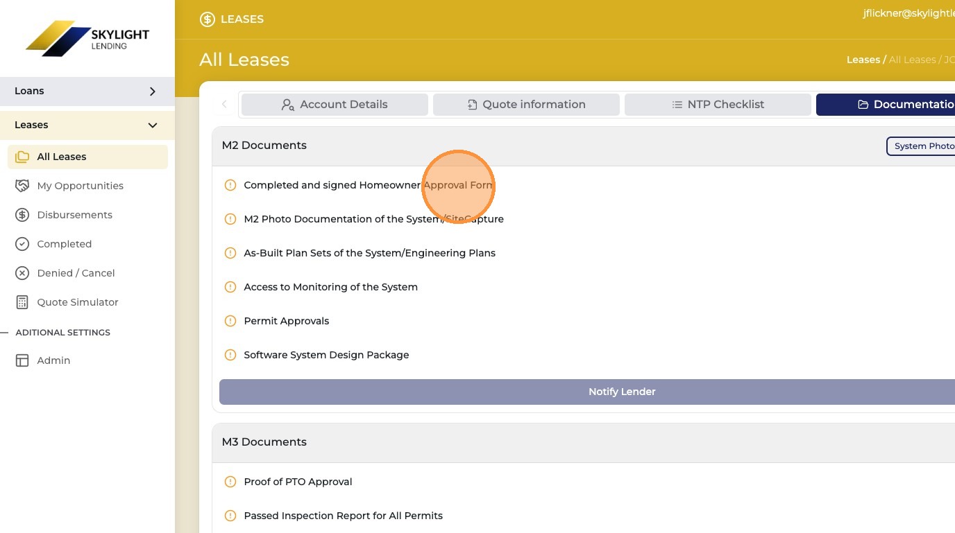 Homeowner Approval Form item