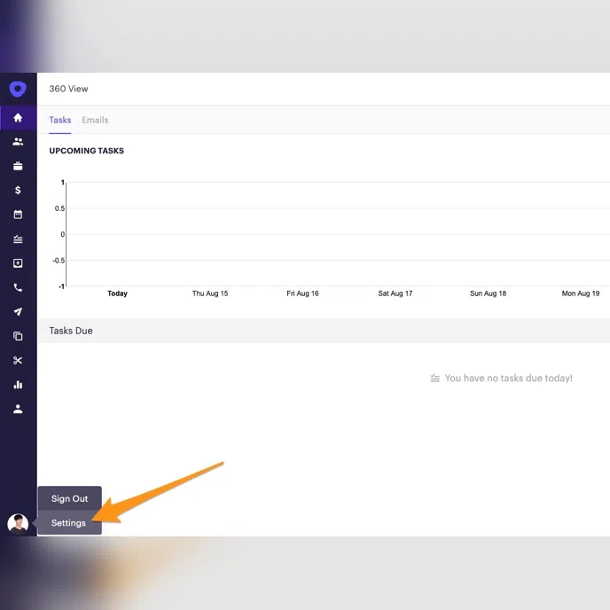 Screenshot: Outreach connection settings in BombBomb
