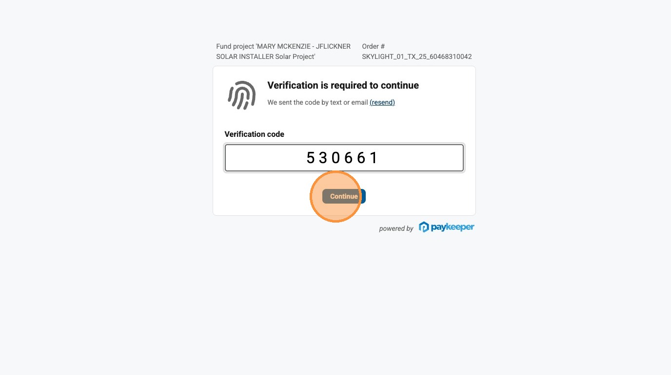 Enter validation code