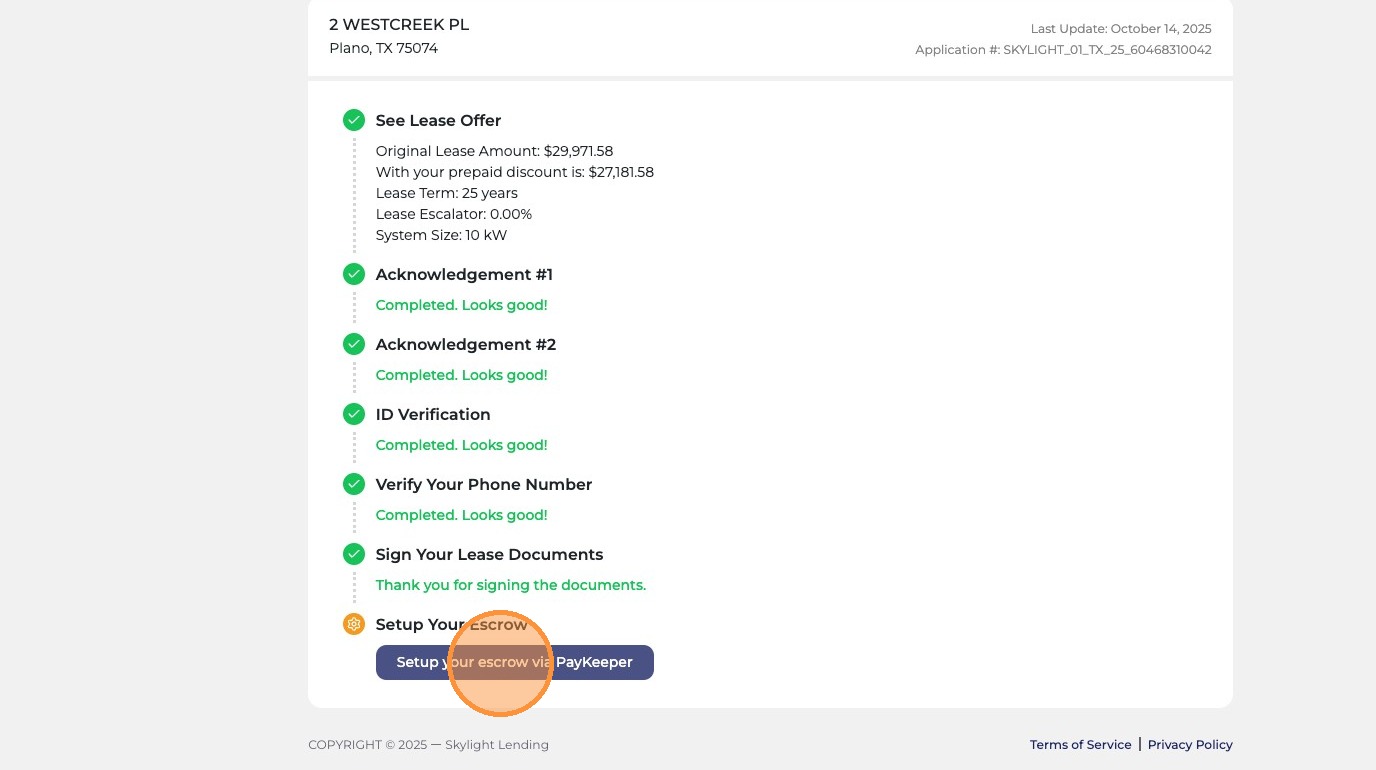 Setup escrow via PayKeeper