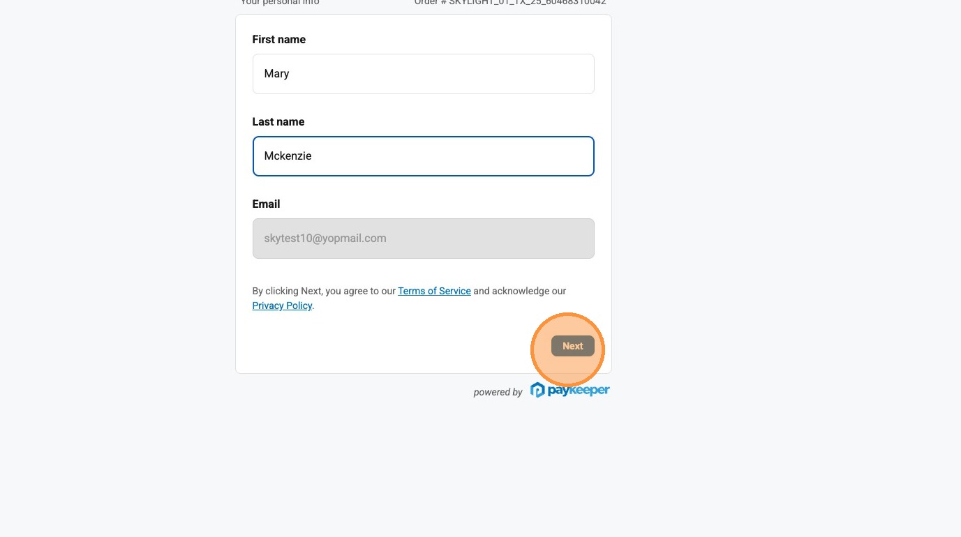 Customer information entry