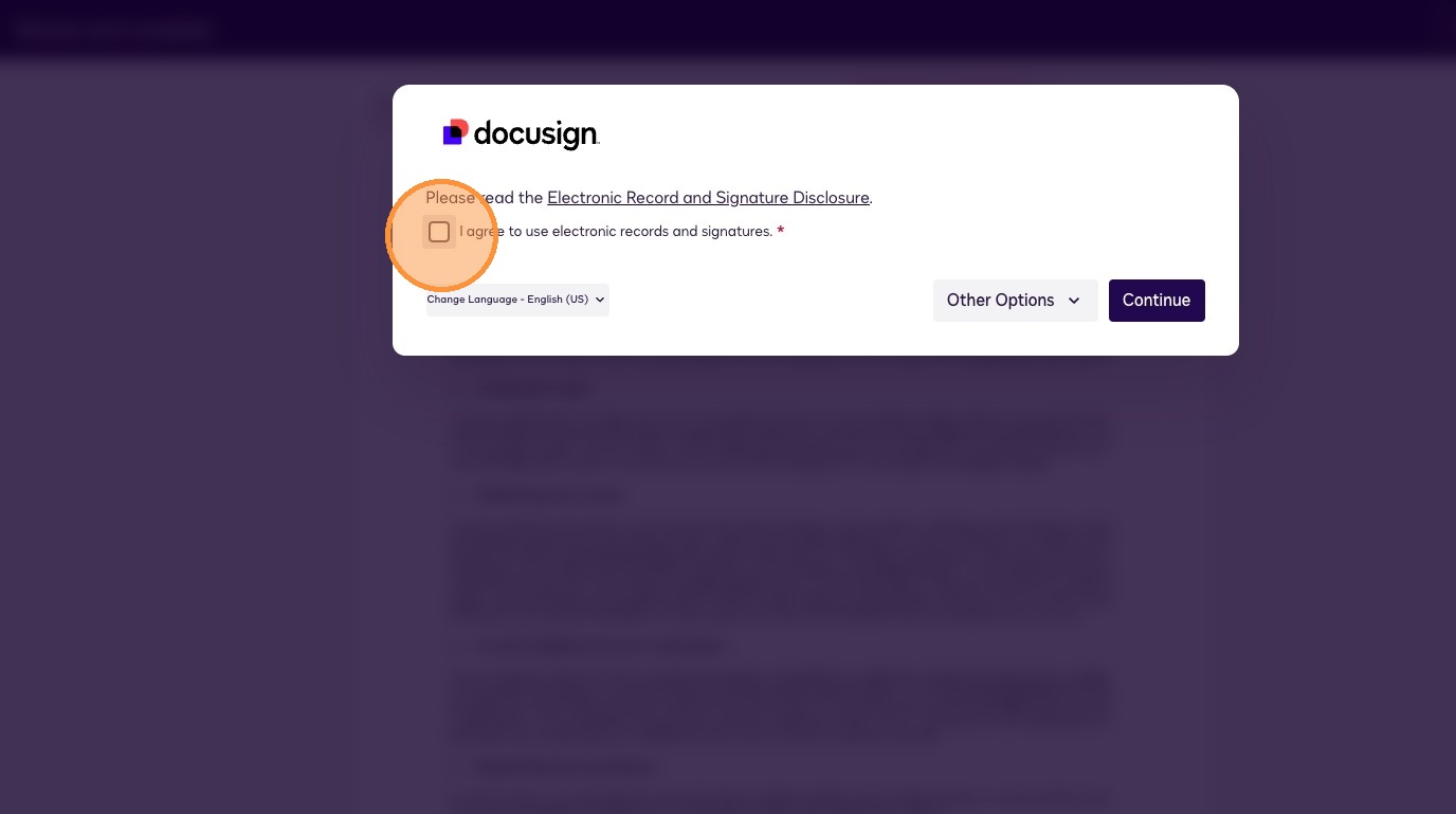 Electronic signature agreement