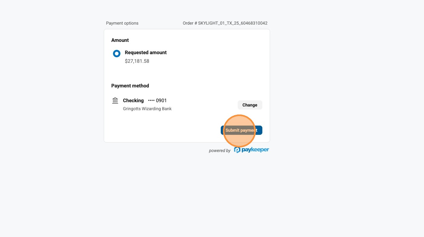 Submit payment button