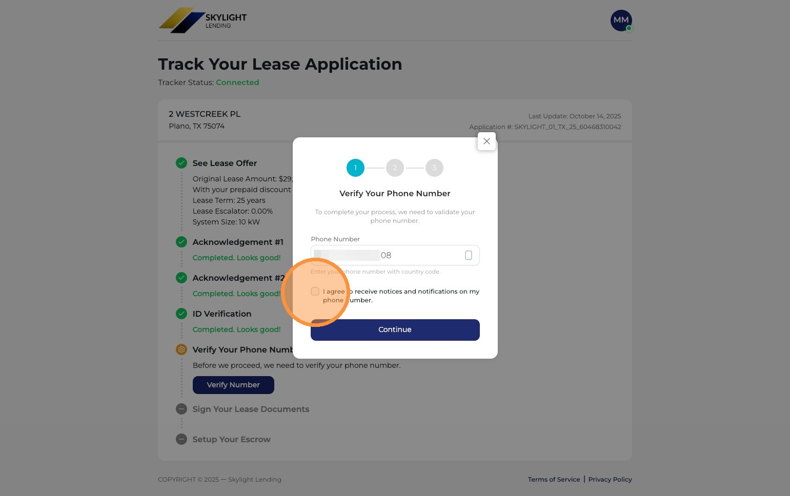 Phone notification agreement