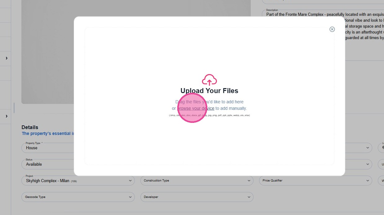 Step 3: Browse device for featured photo