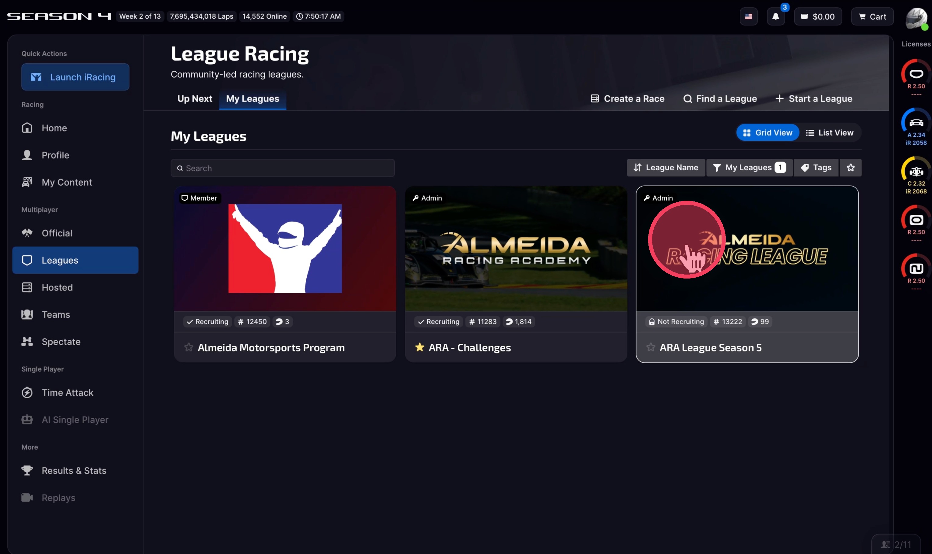 Selecting the ARA League