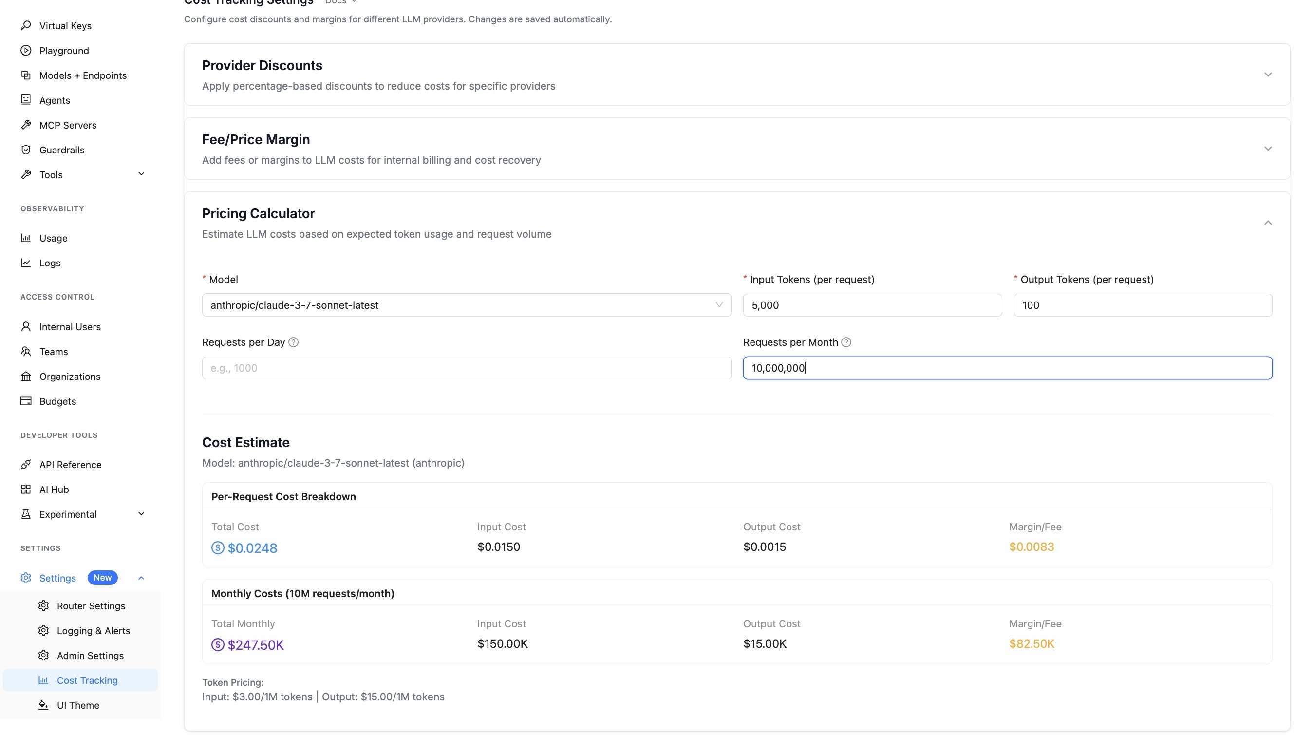 Enter request volume