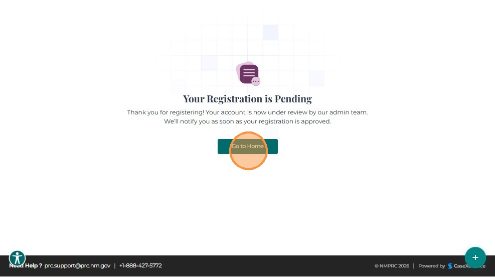 Registration pending confirmation