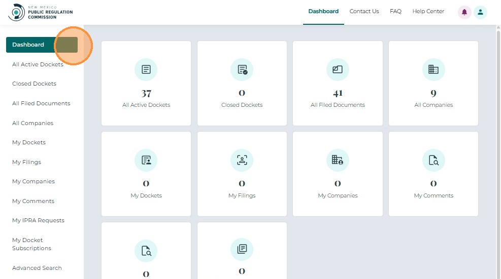 User dashboard after login