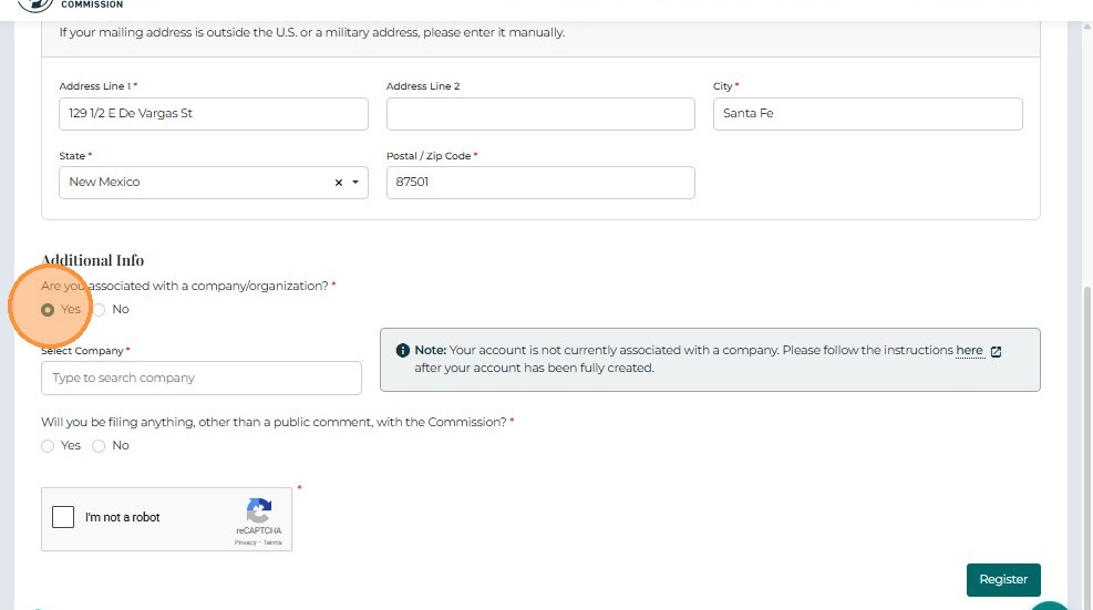 Company association field