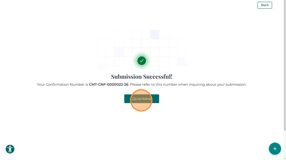 Confirmation after submitting public comment