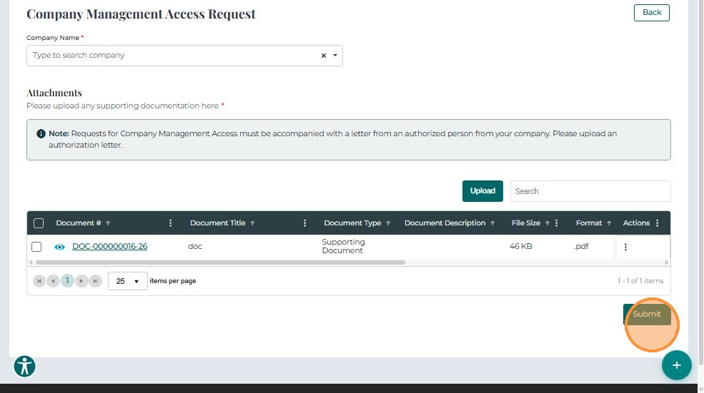 Submit management access request