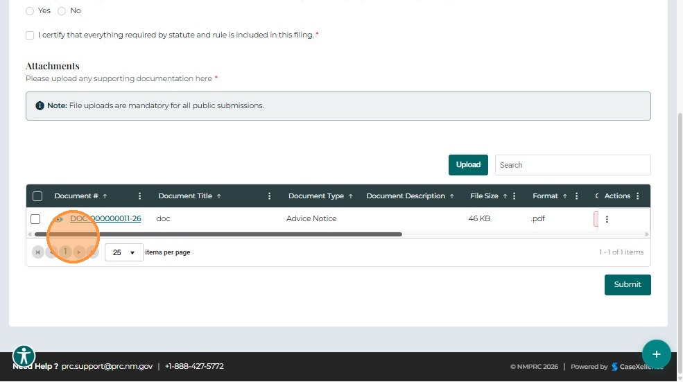 Attachments grid columns
