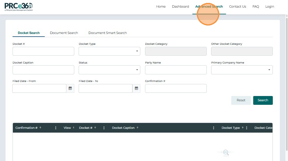 Advanced Search by Docket Number