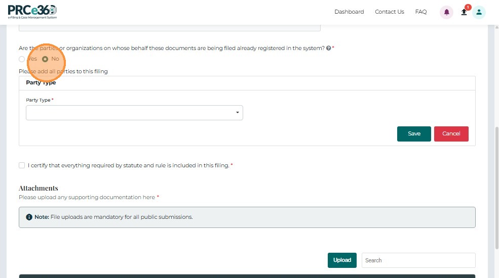 Add new party details