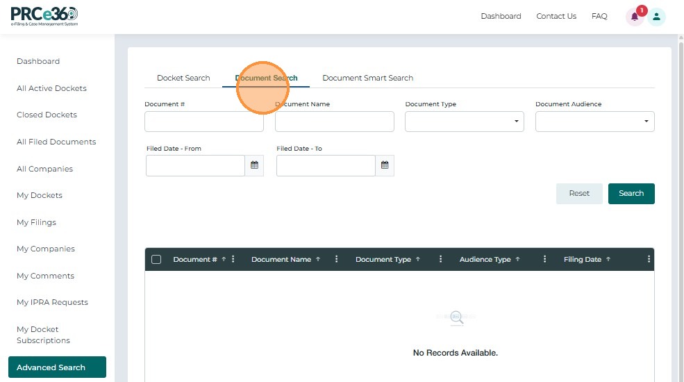 Document search filters