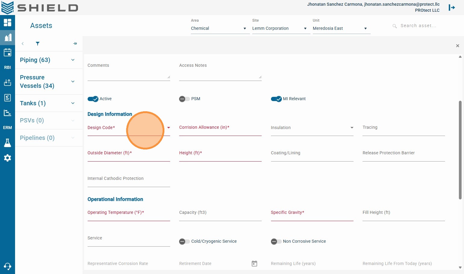 Click Design Code field