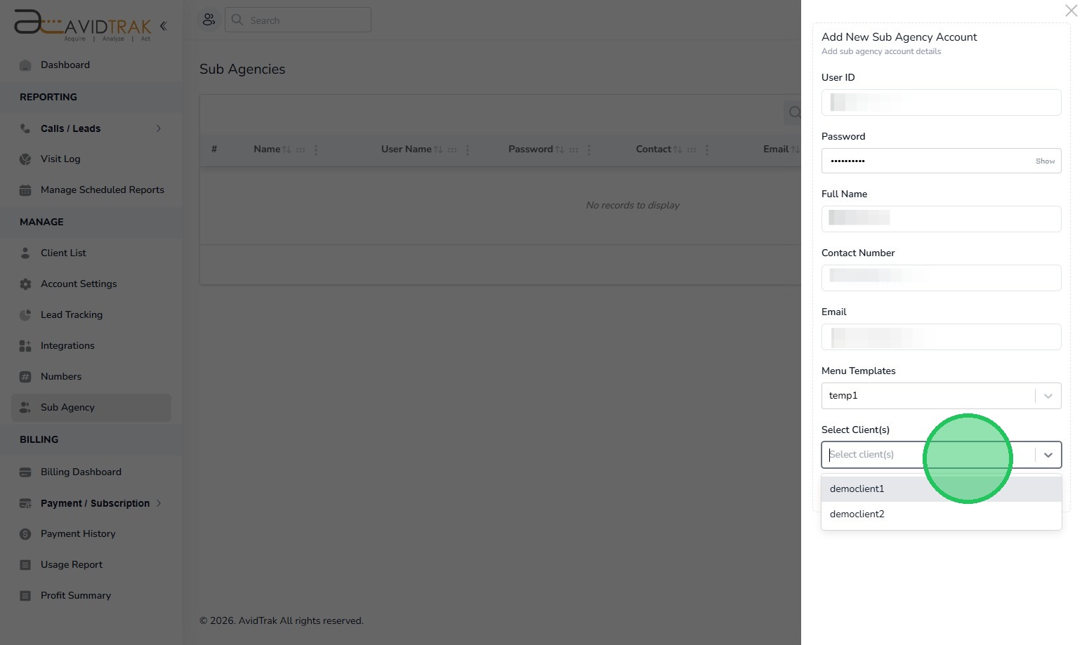 click the Menu Templates