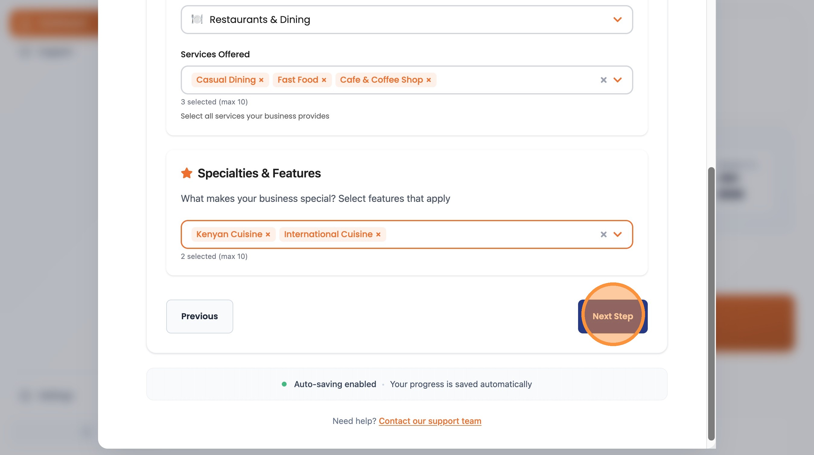 Step 21: Click "Next Step"