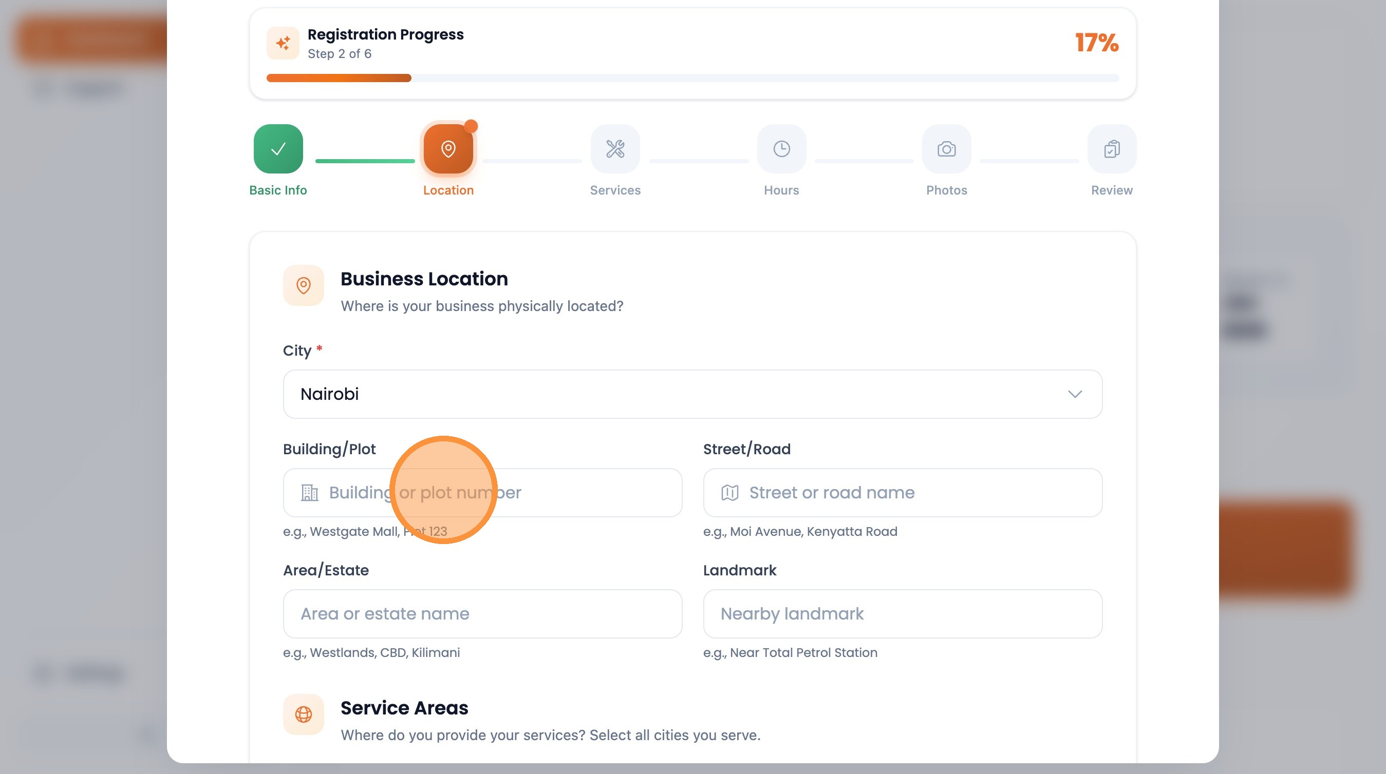 Step 13: Enter the building or plot number