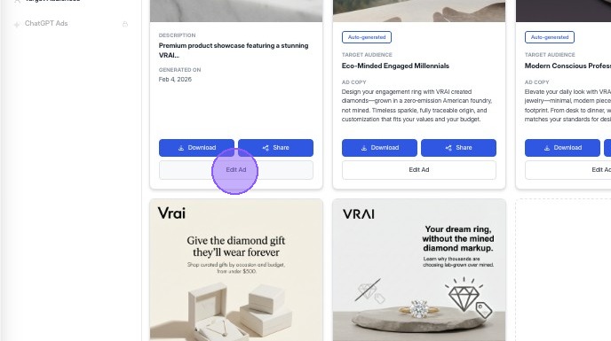 Locate the ad you want to edit