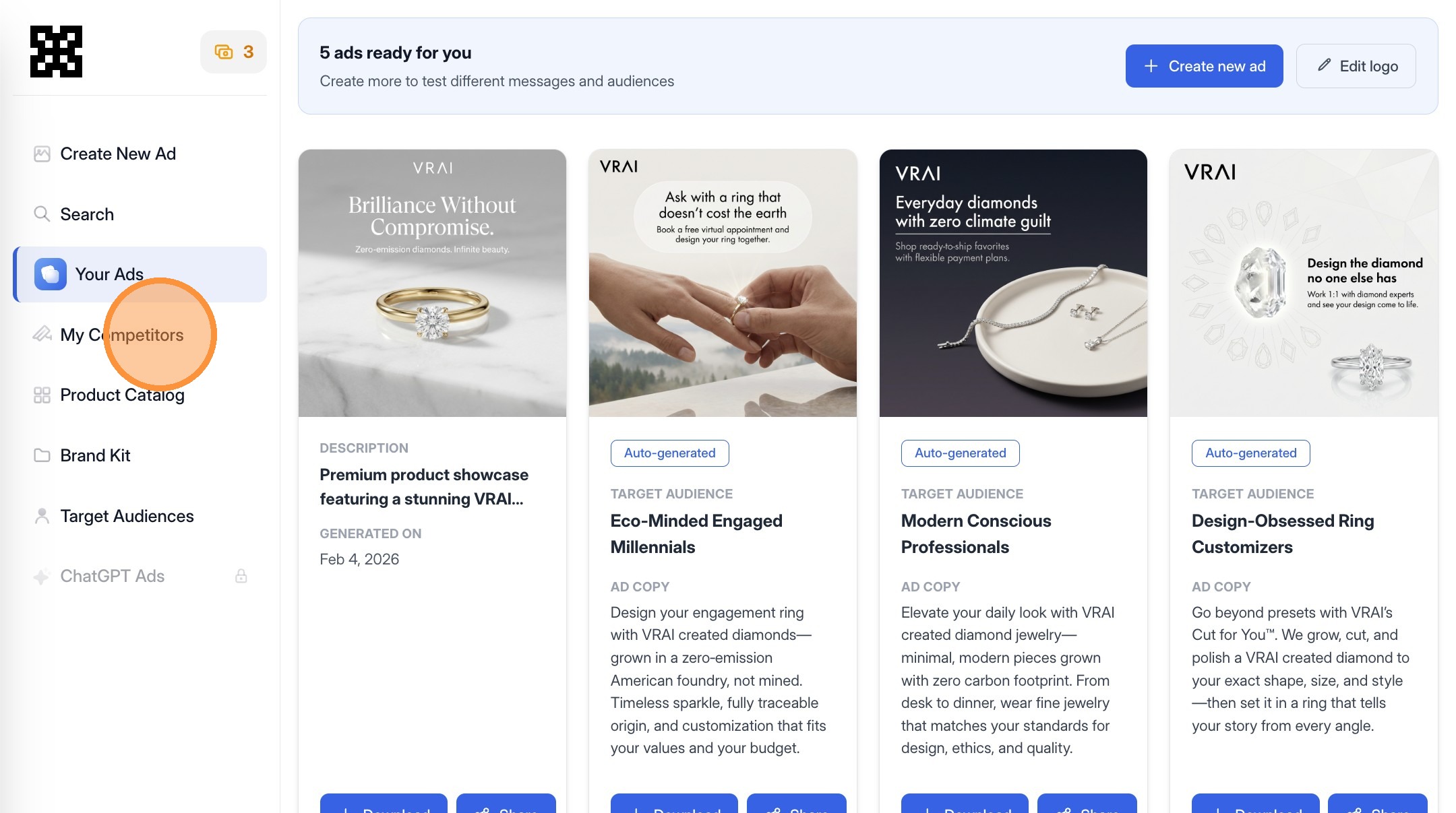 Navigate to My Competitors tab