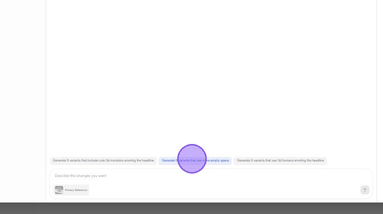 Use the chat window to generate variants