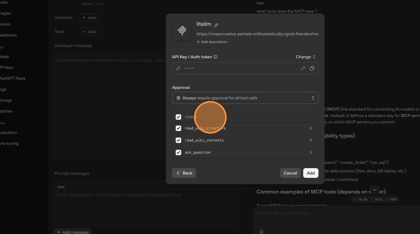 Only DeepWiki tools visible