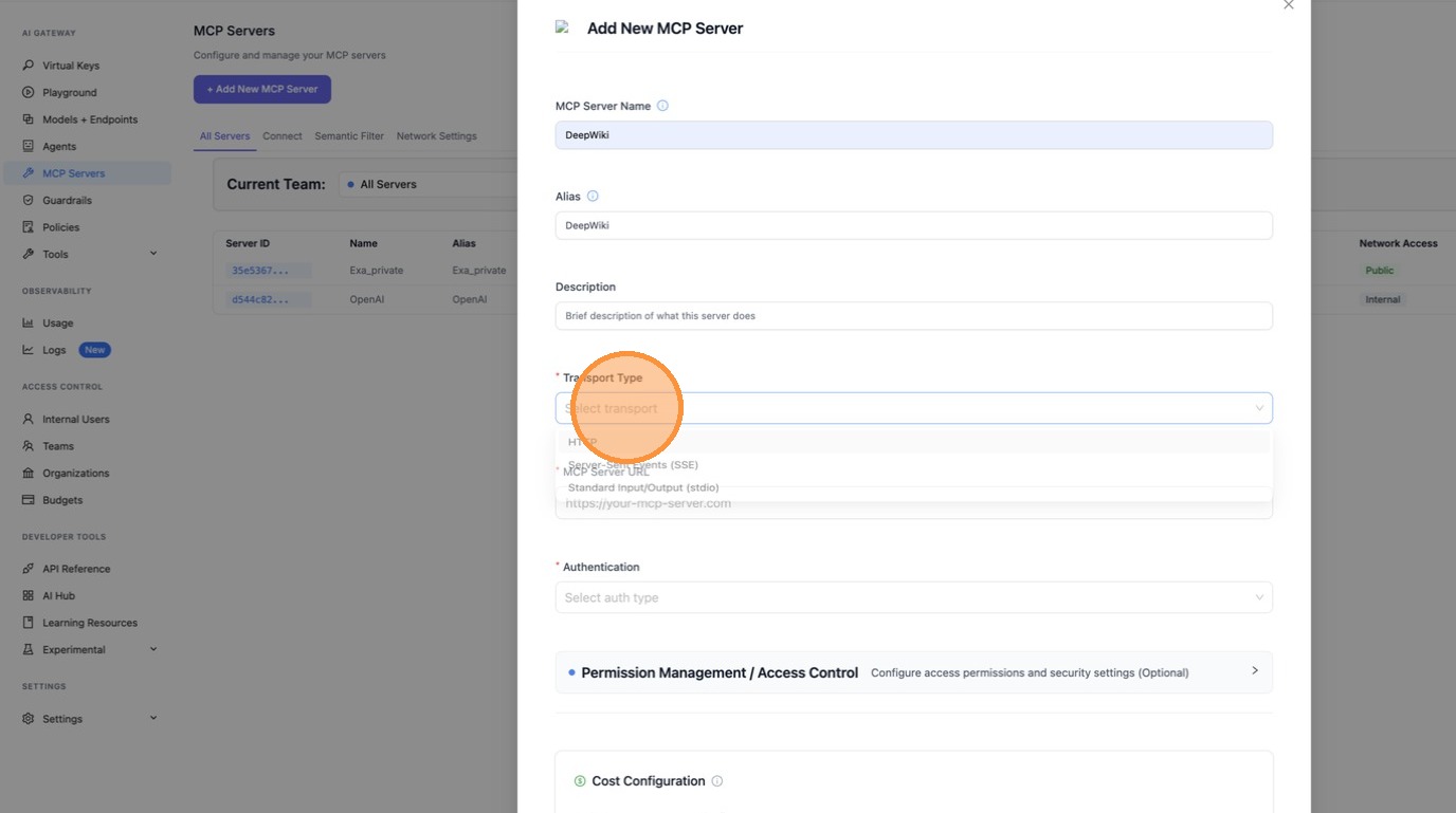 Select transport type