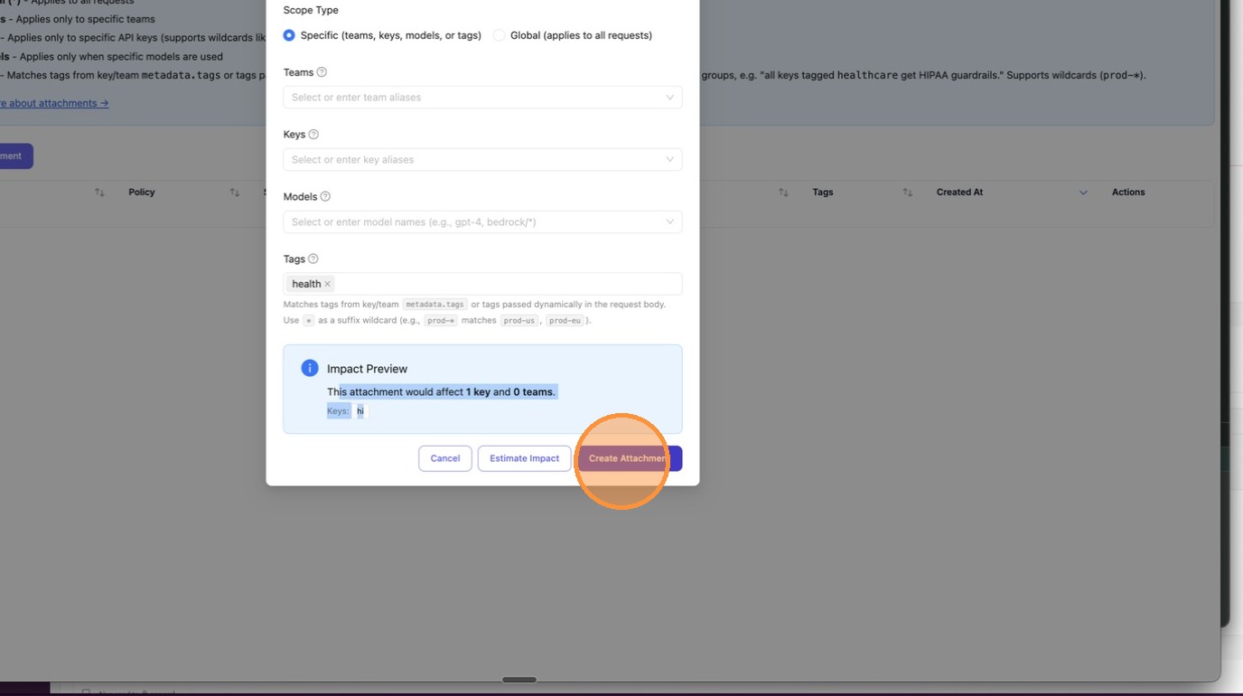 Click Create Attachment to finalize